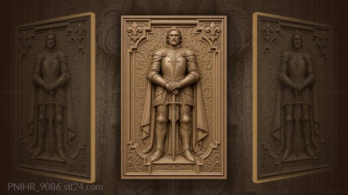 Plate knight with sword at side 3d STL model