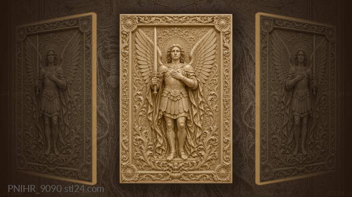 Angel with sword and floral base 3d STL model