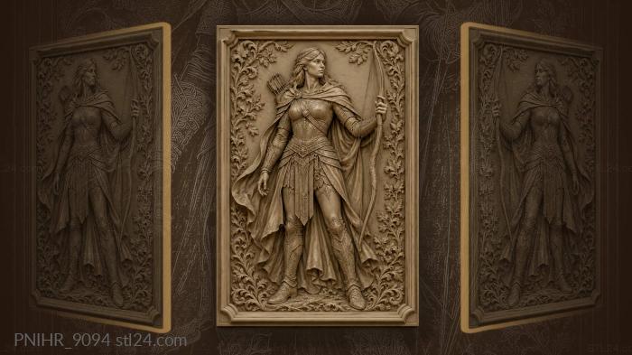 Armoured warrior maiden with longbow 3d STL model