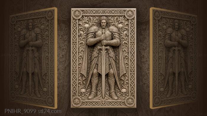 Sword across chest under dark cloak 3d STL model