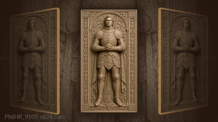Armoured man with hands clasped at chest 3d STL model