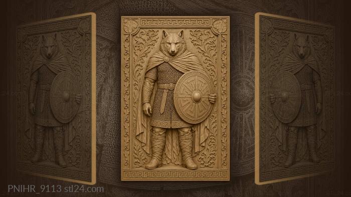 Chainmail cloak and patterned shield 3d STL model