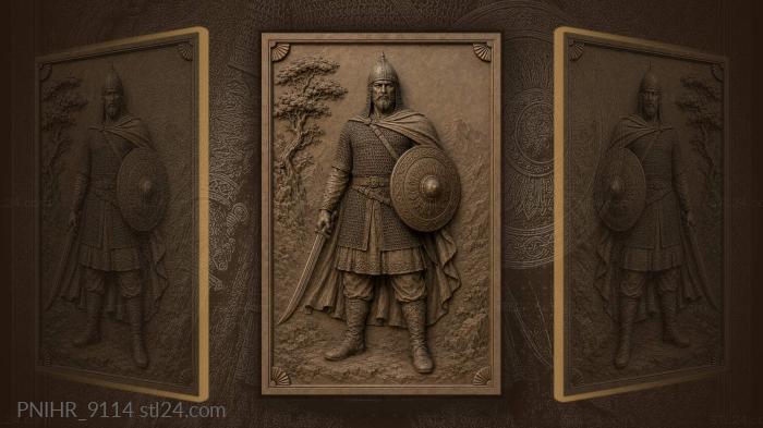 Mailed fighter stands with a sabre ready 3d STL model