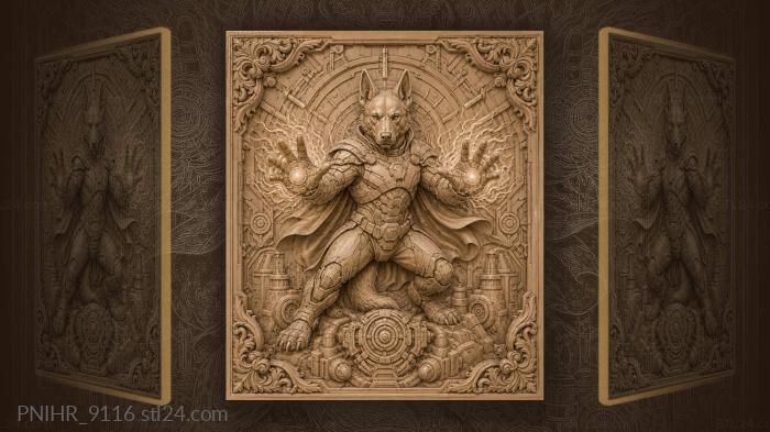 Cybernetic dog warrior energy flow 3d STL model