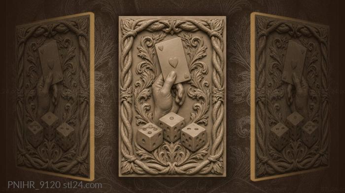 Cards dice twisted rope frame 3d STL model