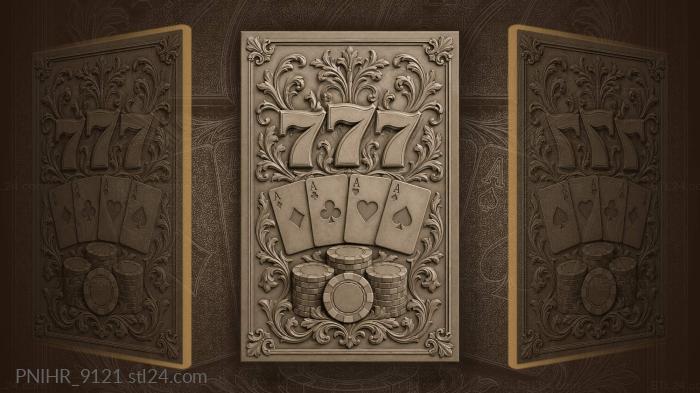 Lucky sevens casino aces chips 3d STL model