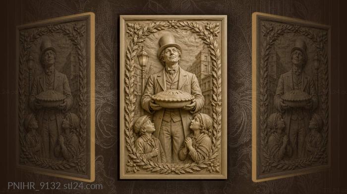 Pie man and hopeful children 3d STL model