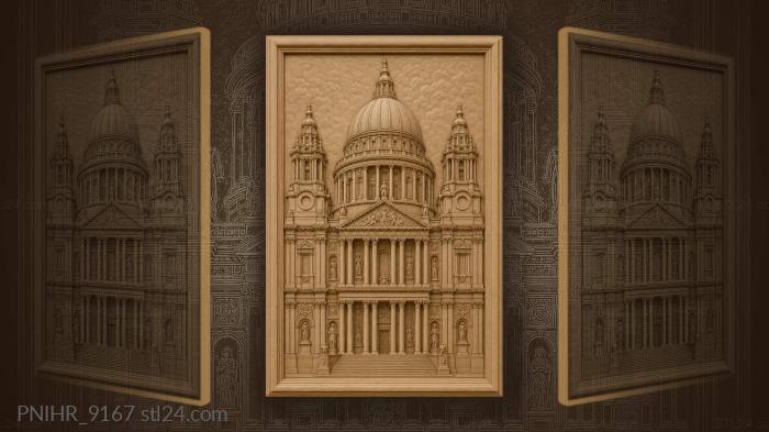 Steps to portico with tall columns 3d STL model