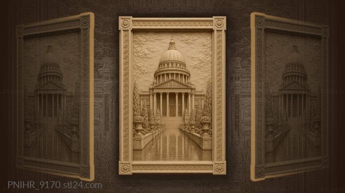 Majestic building by still waters 3d STL model