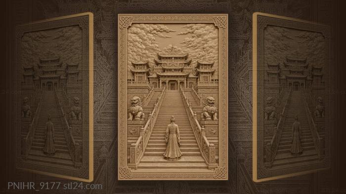 Majestic palace with grand staircase 3d STL model