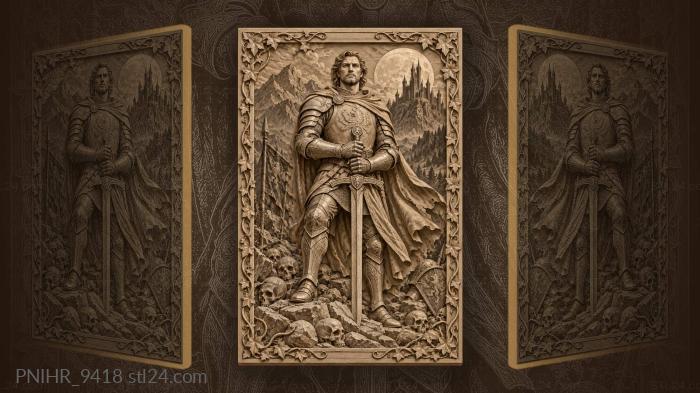 Knight under the full moon 3d STL model