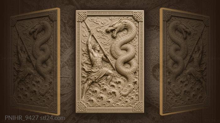 Weapon raised toward the scaled coils 3d STL model