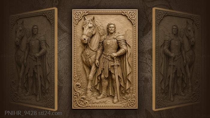 Hand on the sword hilt near his mount 3d STL model