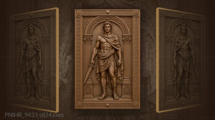 Theseus standing before stone archway 3d STL model