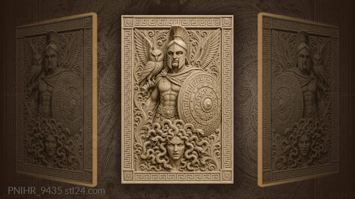 Spartan warrior owl medusa head 3d STL model
