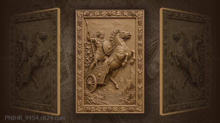 War chariot above mountains and water 3d STL model