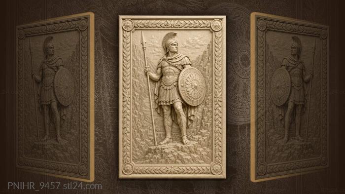 Spearman above a gorge toward a far city 3d STL model