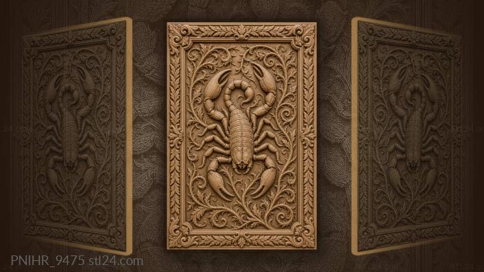 Thorny vines and laurel with the scorpion 3d STL model