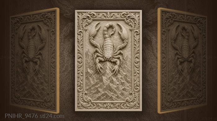 Scorpion rising from mountain peaks 3d STL model