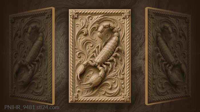Scorpion crossing a swirling pattern 3d STL model