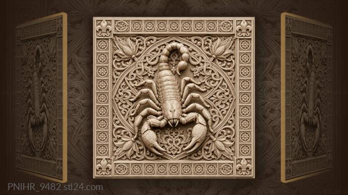 Scorpion facing forward through the pattern 3d STL model