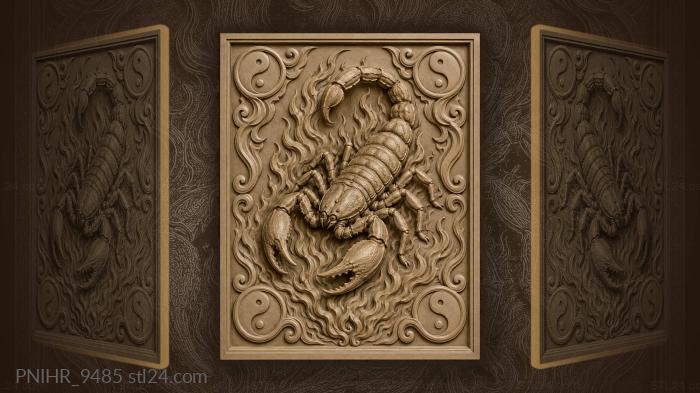Rising flames and yin yang marks 3d STL model
