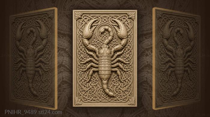 Knot pattern fills the scorpion ground 3d STL model