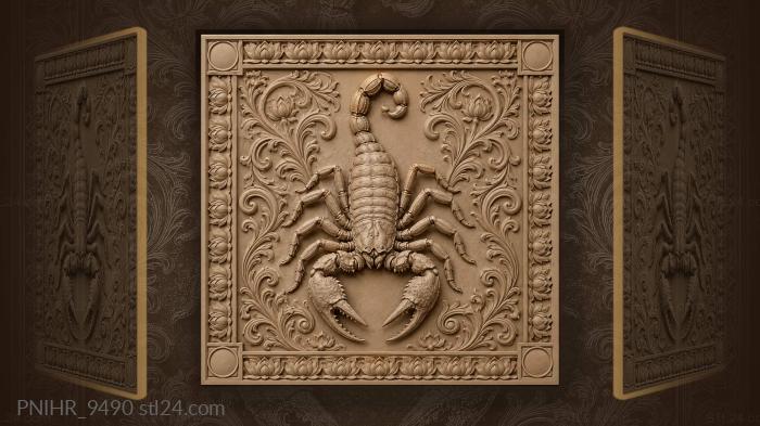 Scorpion among lotus blooms 3d STL model
