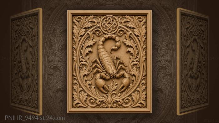 Knotted circle above the acanthus scorpion 3d STL model