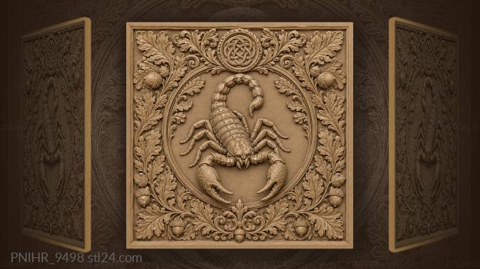 Woven circle over the scorpion head 3d STL model