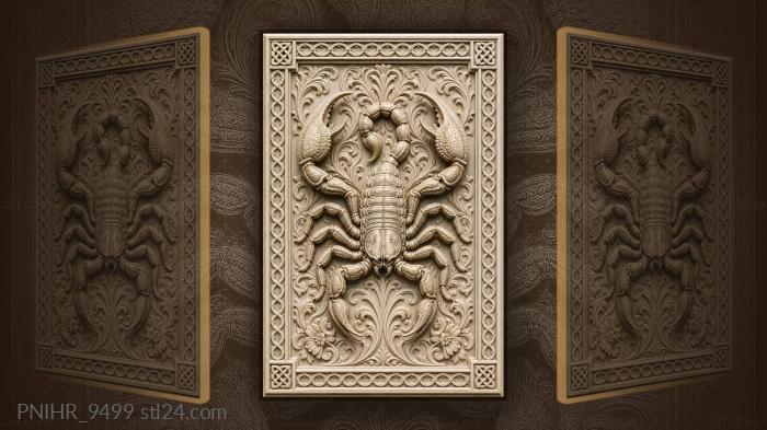 Scorpion sting amid floral swirls 3d STL model