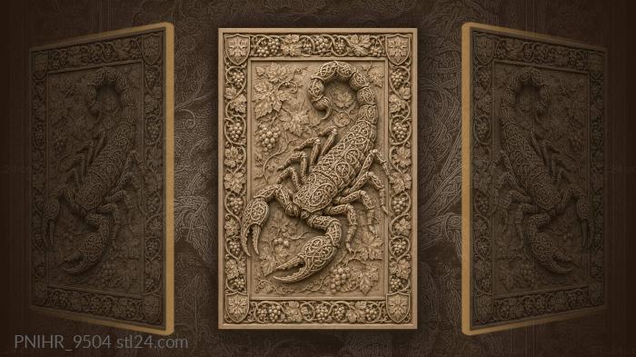 Celtic knotwork across scorpion body 3d STL model