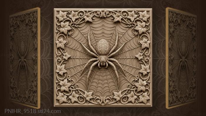 Many eyed spider in a spiralling web 3d STL model