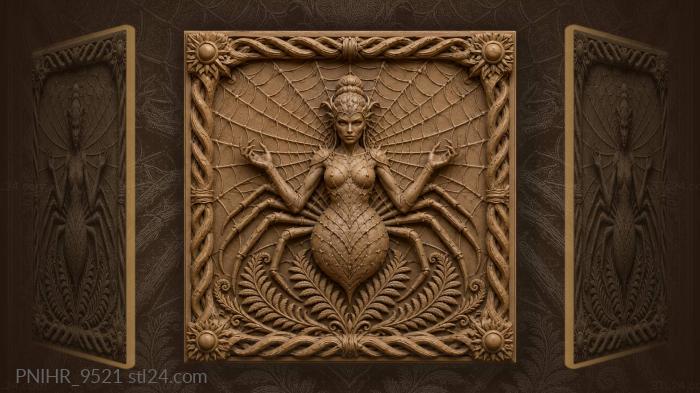 Ferns beneath a radiating web 3d STL model