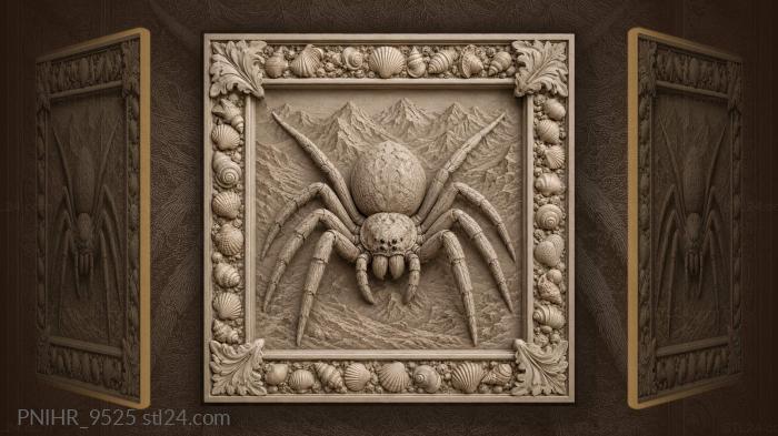 Spider among distant mountains shells 3d STL model