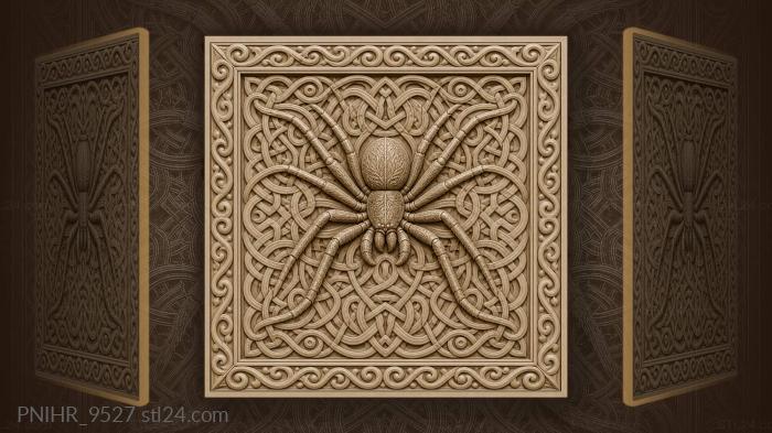 Knots swirling around the still spider 3d STL model