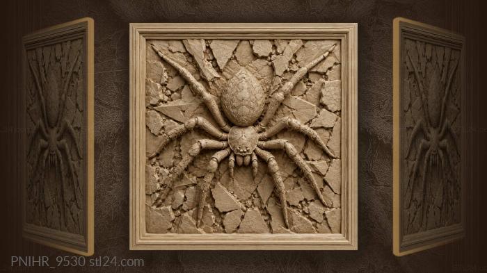 Spider with fractured stone border 3d STL model