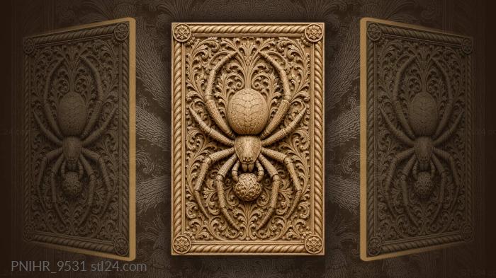 Spider with mystical orb vines 3d STL model