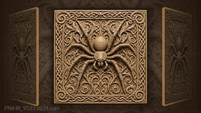 Flowing swirls around the spider 3d STL model
