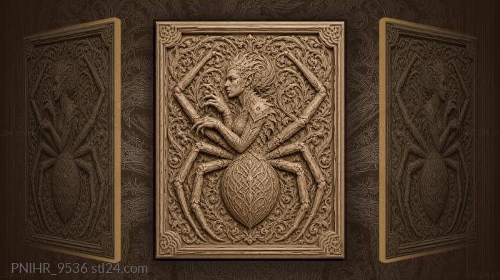 Patterned spider body among the foliage 3d STL model