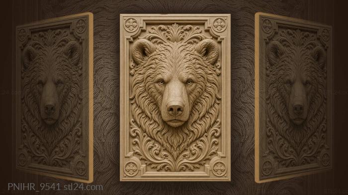 Majestic bear head powerful portrait 3d STL model