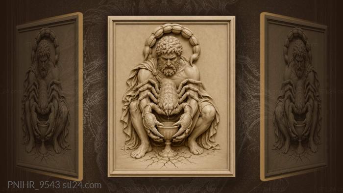 Scorpion and ancient sacred cup 3d STL model