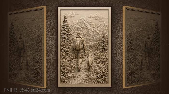 Path through the shrubs to far mountains 3d STL model