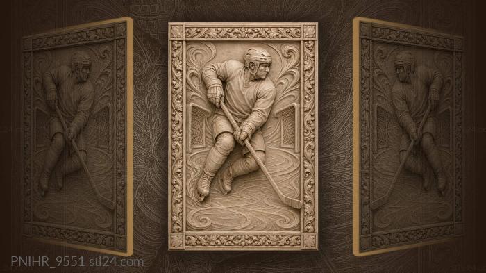 Hockey player in dynamic action 3d STL model