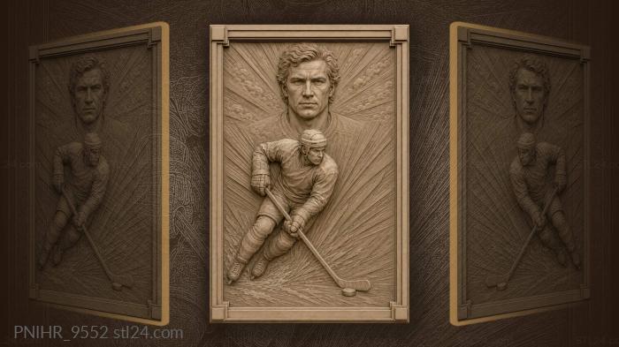 Hockey action with portrait above 3d STL model