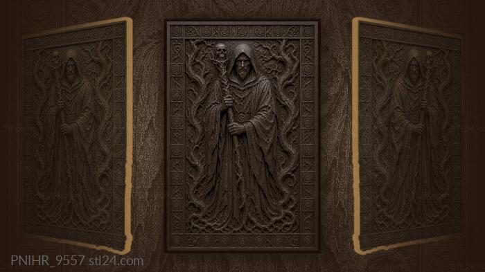 Wanderer grips a skull crowned staff 3d STL model