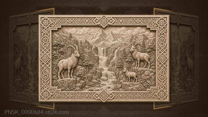 Sofia Falls - waterfalls and mountains 3d STL model
