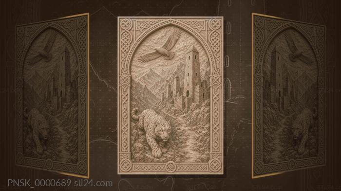 Alan Towers - towers and mountain path 3d STL model