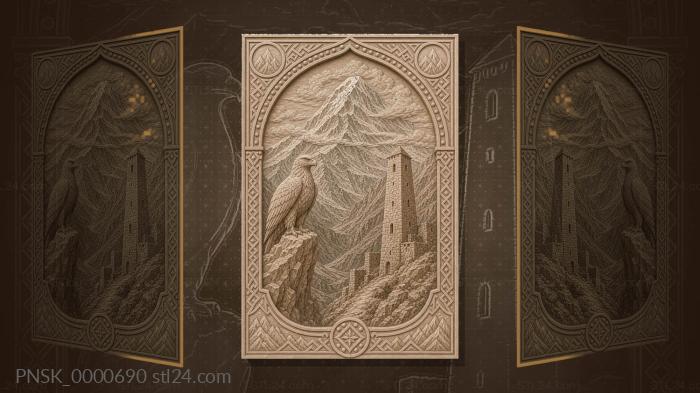Kazbek - Mount Kazbek and tower 3d STL model