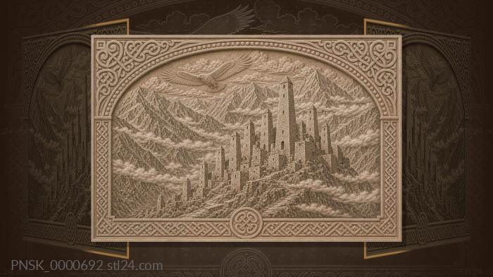 Erzi - tower complex and mountains 3d STL model